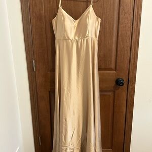 Show Me Your MuMu Champagne Satin Dress